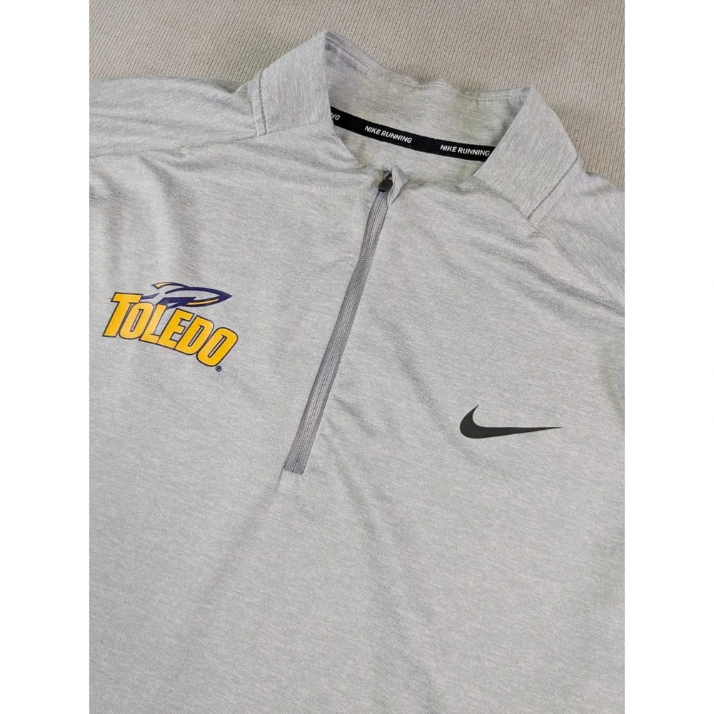 Toledo Rockets Pullover Mens XL Gray Nike Dri-Fit Training Shirt Performance Zip